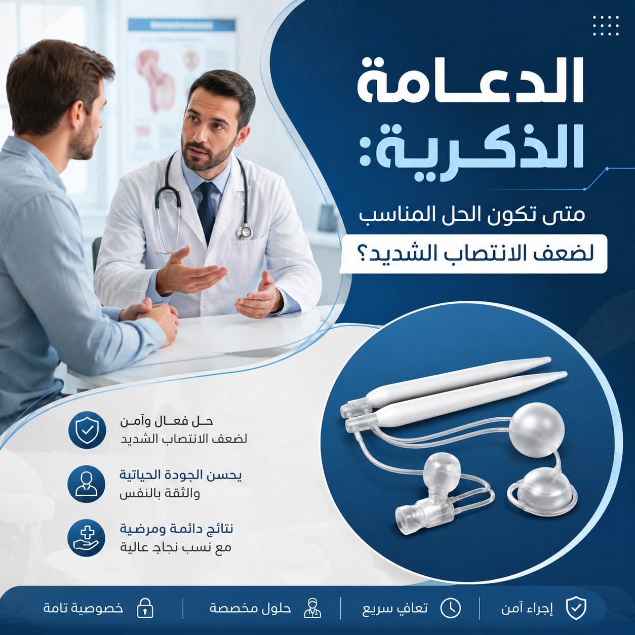 الدعامة الذكرية: متى تكون الحل المناسب لضعف الانتصاب الشديد؟
