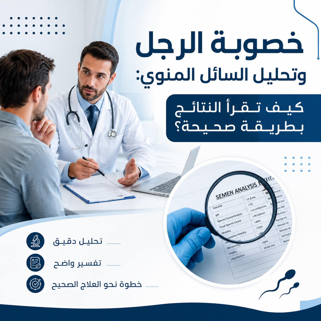 خصوبة الرجل وتحليل السائل المنوي: كيف تقرأ النتائج بطريقة صحيحة؟