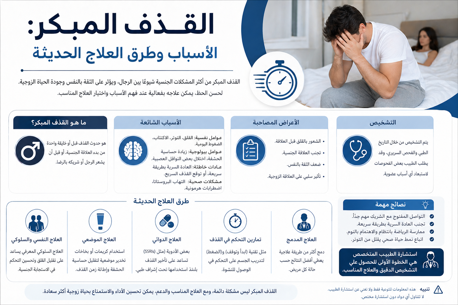 القذف المبكر: الأسباب وطرق العلاج الحديثة